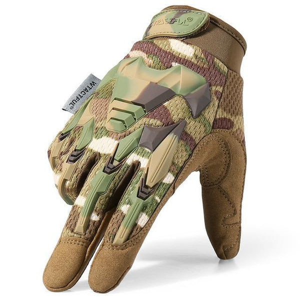 A camo pair of gloves
