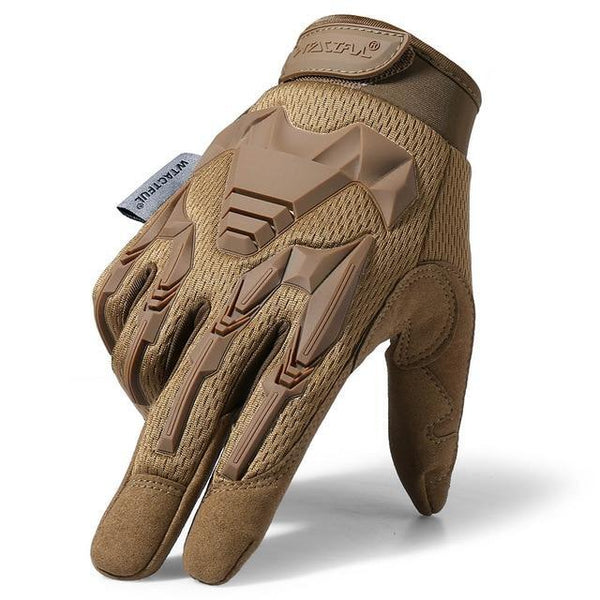 a tan pair of gloves